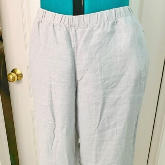 J. Jill Linen Wide Leg Elastic Waist Lagen Look Linen Casual Summer Comfy Pants - Picture 10 of 10